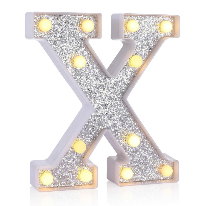 Foaky Silver Light Up Letter X Party Decoration Birthday Christmas Gift by Deal US