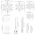 PRETYZOOM Acrylic Crystal Christmas Tree Ornaments Clear 20pcs Snowflake Icicle by Deal US