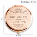 Personalized Compact Mirror Gift for Wife, Custom Engraved, Sentimental by Deal US