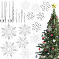PRETYZOOM Acrylic Crystal Christmas Tree Ornaments Clear 20pcs Snowflake Icicle by Deal US