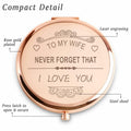 Personalized Compact Mirror Gift for Wife, Custom Engraved, Sentimental by Deal US