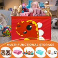 QUOKKA Dino Toy Storage Box Organizer 24.8x16.1x13 In Collapsible Fabric Bin by Deal US