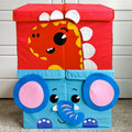 QUOKKA Dino Toy Storage Box Organizer 24.8x16.1x13 In Collapsible Fabric Bin by Deal US