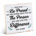 Coworker Retirement Wood Sign Desk Decor 6.3x6.3 Inches Home Office Gift by Deal US
