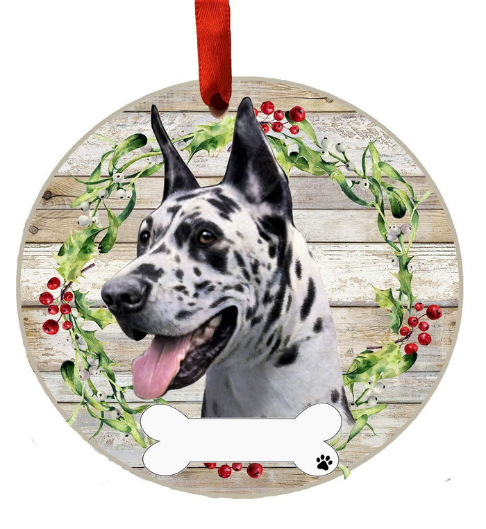 E&S Imports Harlequin Ceramic Dog Ornament Glazed Finish Christmas Decor by Deal US