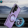 LOHASIC Samsung Galaxy S25 Ultra Case Magnetic Leather Wallet Purple by Deal US