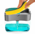 Innovative Sponge Holder 2-in-1 Soap Lotion Dispenser Caddy Gray by Deal US