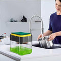 Innovative Sponge Holder 2-in-1 Soap Lotion Dispenser Caddy Gray by Deal US