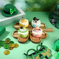 Geetery 12 Pc Wooden Four Leaf Snack Serving Tray Set Multi-color Clover by Deal US