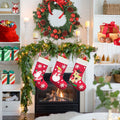 CMEECNE 3Pack Christmas Stockings Santa Snowman Reindeer Pattern Holiday Decor by Deal US