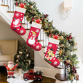 CMEECNE 3Pack Christmas Stockings Santa Snowman Reindeer Pattern Holiday Decor by Deal US