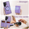 LOHASIC Samsung Galaxy S25 Ultra Case Magnetic Leather Wallet Purple by Deal US
