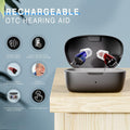 OTC Rechargeable Hearing Aids for Seniors Noise Cancellation In-Ear Black by Deal US
