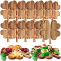 Geetery 12 Pc Wooden Four Leaf Snack Serving Tray Set Multi-color Clover by Deal US