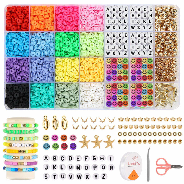QUEFE 3800pcs Clay Beads Jewelry Making Kit 6mm 16 Colors Letter Beads by Deal US
