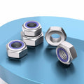 TESILANG M4 Nylon Insert Hex Lock Nuts 304 Stainless Steel Bright Finish 100pcs by Deal US