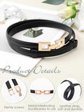 Geyoga Women's Skinny Adjustable PU Leather Belt Black 47.2 Inch by Deal US