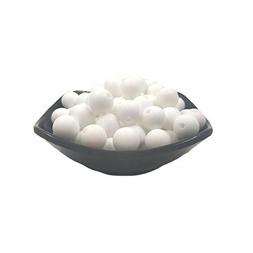 Alenybeby Silicone Pearl Beads 15mm 100pcs Round White Loose Beads by Deal US