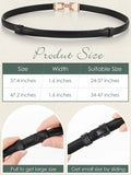 Geyoga Women's Skinny Adjustable PU Leather Belt Black 47.2 Inch by Deal US