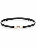 Geyoga Women's Skinny Adjustable PU Leather Belt Black 47.2 Inch by Deal US
