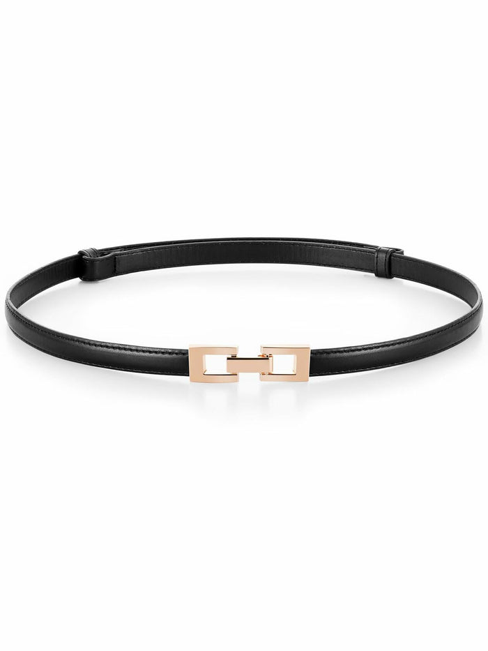 Geyoga Women's Skinny Adjustable PU Leather Belt Black 47.2 Inch by Deal US