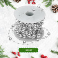 Ecally 250ft Plastic Beads Garland Chain Roll Silver Wedding Decor by Deal US