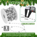 Ecally 250ft Plastic Beads Garland Chain Roll Silver Wedding Decor by Deal US