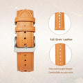 Jeereal Leather Watch Band Strap 22mm Tan Genuine Leather by Deal US