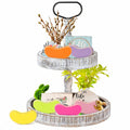 WATINC 6PCS Easter Jelly Beans Tiered Tray Decor Colorful Wooden Sign by Deal US