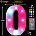 Pooqla Light Up Letter O LED Marquee Light RGB Color Changing 34 Colors Remote by Deal US