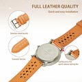 Jeereal Leather Watch Band Strap 22mm Tan Genuine Leather by Deal US