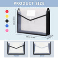 Zentiky A4 Plastic File Folders 5Pcs Expanding Snap Closure Transparent by Deal US