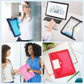 Zentiky A4 Plastic File Folders 5Pcs Expanding Snap Closure Transparent by Deal US