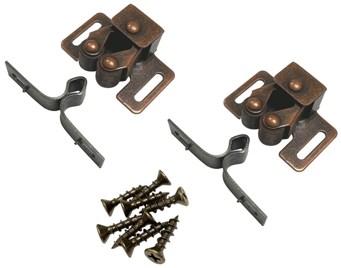 Heavy Duty Double Roller Catch Antique Copper 2 Sets by Deal US