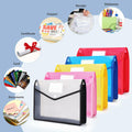 Zentiky A4 Plastic File Folders 5Pcs Expanding Snap Closure Transparent by Deal US