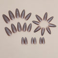 24 Pcs Almond Medium White Acrylic Press On Nails Glitter Full Cover by Deal US