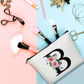 Flower Letter V Makeup Bag Alphabet Initial Cosmetic Birthday Gift Women by Deal US
