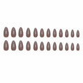 24 Pcs Almond Medium White Acrylic Press On Nails Glitter Full Cover by Deal US