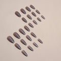24 Pcs Almond Medium White Acrylic Press On Nails Glitter Full Cover by Deal US