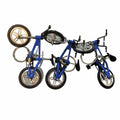 Blue Mini Bike Keychains Set of 3 Alloy Plastic Detachable Wheels Keyrings by Deal US