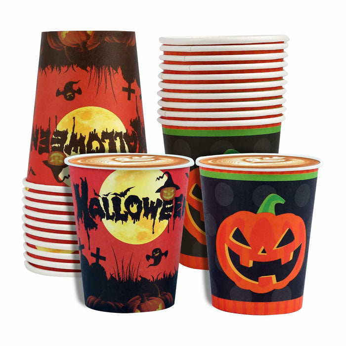 Crumya Pumpkin Disposable Paper Cups 9oz Halloween Party Supplies 40pcs by Deal US