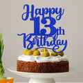 Sleyberoy Happy 16th Birthday Cake Topper Glitter Deep Blue 1 PCS by Deal US