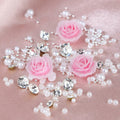 Valentine's Day Pink Flower 3D Nail Art Charms Pearls Rhinestones 1 Box by Deal US