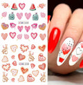 Valentines Day Nail Stickers 12 Sheets Heart Lip Flower Nail Art Pink by Deal US