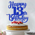 Sleyberoy Happy 16th Birthday Cake Topper Glitter Deep Blue 1 PCS by Deal US