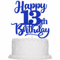 Sleyberoy Happy 16th Birthday Cake Topper Glitter Deep Blue 1 PCS by Deal US