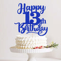 Sleyberoy Happy 16th Birthday Cake Topper Glitter Deep Blue 1 PCS by Deal US