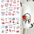 Valentines Day Nail Stickers 12 Sheets Heart Lip Flower Nail Art Pink by Deal US