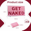 DSB Get Naked Bath Mat 20x32 Pink Rainbow Letters Non Slip Microfiber by Deal US