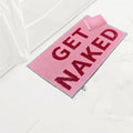 DSB Get Naked Bath Mat 20x32 Pink Rainbow Letters Non Slip Microfiber by Deal US